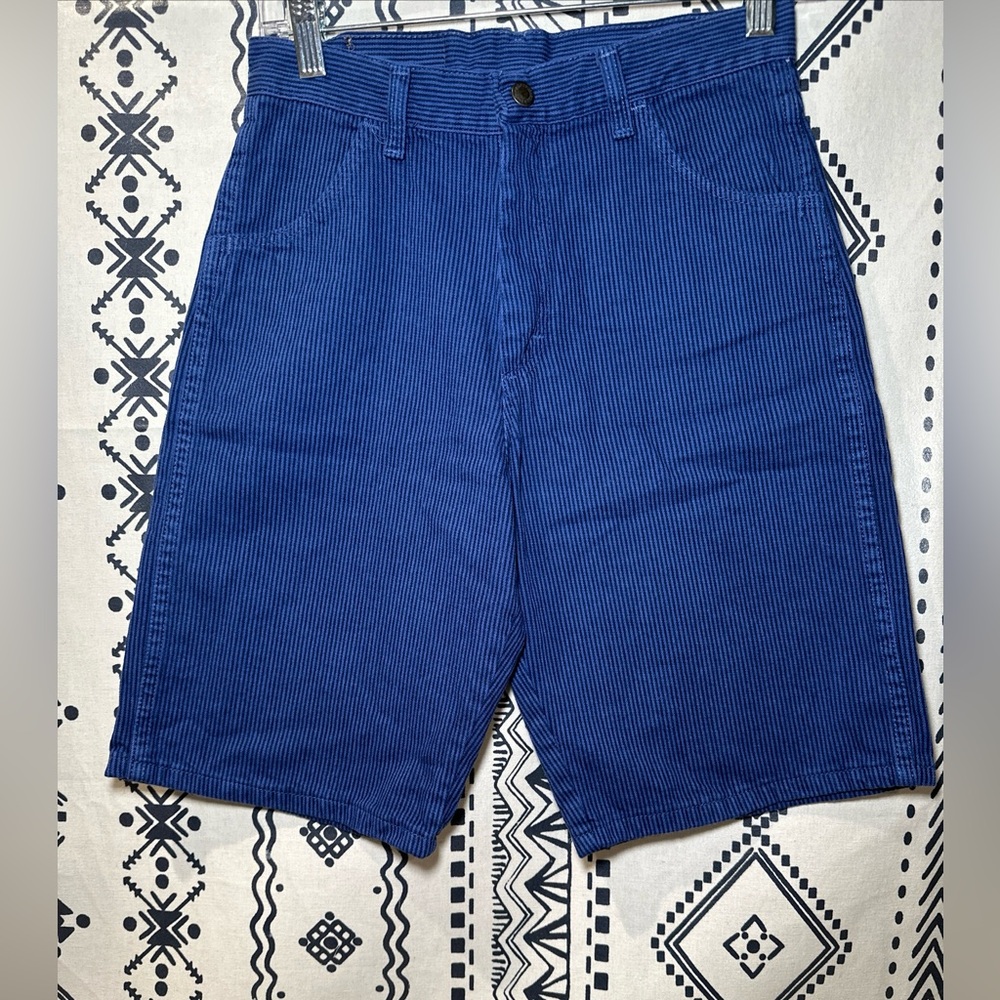 Vintage Wrangler Blue Stripe Shorts Boys 14- Made In The USA - Picture 1 of 10